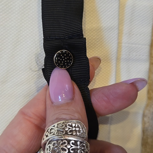 Maeve by Anthropologie Creamy White Stylish Top with Black Ribbon Accent Belt - Picture 8 of 14